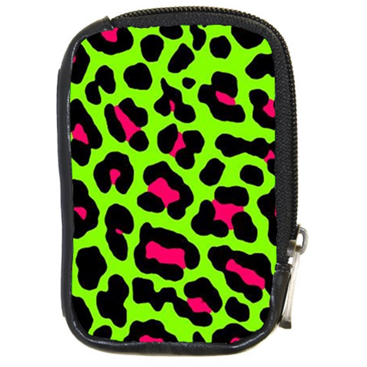 Neon Green Leopard Print Compact Camera Cases