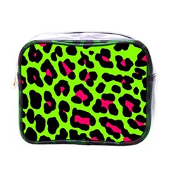 Neon Green Leopard Print Mini Toiletries Bags