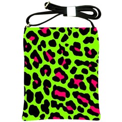 Neon Green Leopard Print Shoulder Sling Bags