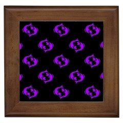 Purple Pisces On Black Background Framed Tiles by allthingseveryone