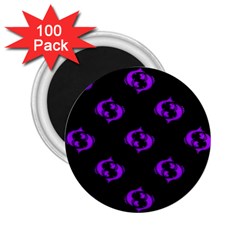 Purple Pisces On Black Background 2 25  Magnets (100 Pack)  by allthingseveryone