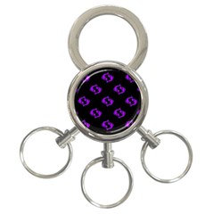 Purple Pisces On Black Background 3-ring Key Chains by allthingseveryone