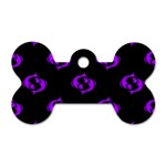 Purple Pisces On Black Background Dog Tag Bone (One Side) Front