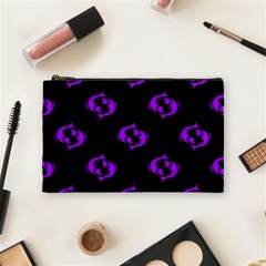 Purple Pisces On Black Background Cosmetic Bag (medium) 