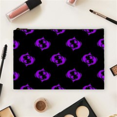 Purple Pisces On Black Background Cosmetic Bag (large)  by allthingseveryone