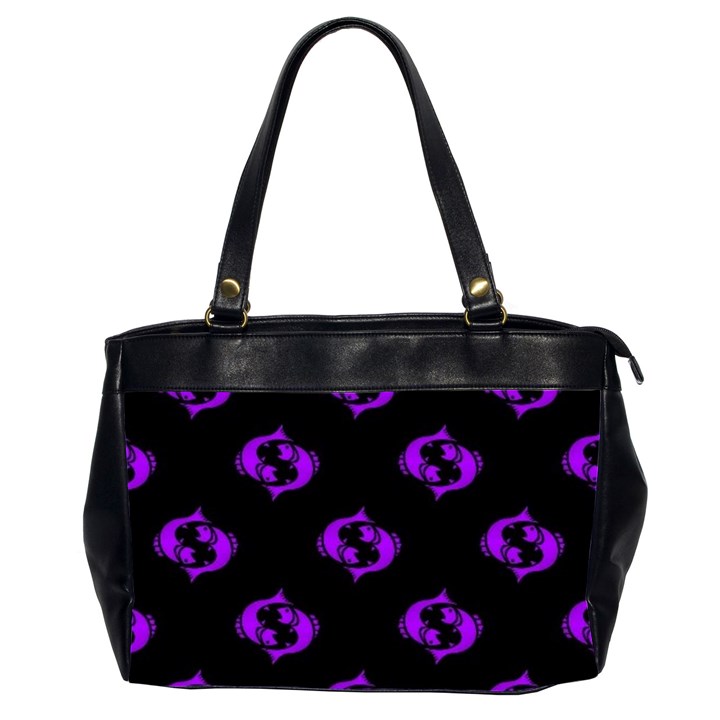 Purple Pisces On Black Background Office Handbags (2 Sides) 