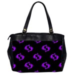 Purple Pisces On Black Background Office Handbags (2 Sides)  Back