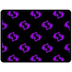 Purple Pisces On Black Background Fleece Blanket (large)  by allthingseveryone