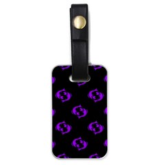 Purple Pisces On Black Background Luggage Tags (one Side)  by allthingseveryone