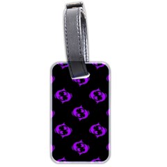 Purple Pisces On Black Background Luggage Tags (two Sides) by allthingseveryone