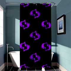 Purple Pisces On Black Background Shower Curtain 36  X 72  (stall)  by allthingseveryone