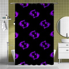 Purple Pisces On Black Background Shower Curtain 48  X 72  (small)  by allthingseveryone