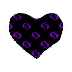 Purple Pisces On Black Background Standard 16  Premium Flano Heart Shape Cushions by allthingseveryone