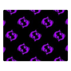 Purple Pisces On Black Background Double Sided Flano Blanket (large)  by allthingseveryone