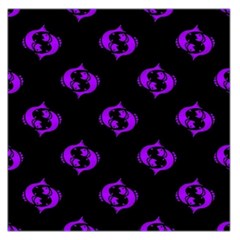 Purple Pisces On Black Background Large Satin Scarf (square) by allthingseveryone