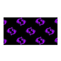 Purple Pisces On Black Background Satin Wrap by allthingseveryone