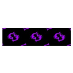 Purple Pisces On Black Background Satin Scarf (oblong) by allthingseveryone