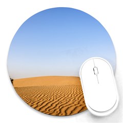 Desert Dunes With Blue Sky Round Mousepads by Ucco