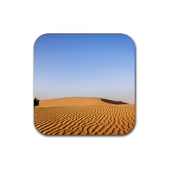 Desert Dunes With Blue Sky Rubber Coaster (square)  by Ucco