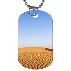 Desert Dunes With Blue Sky Dog Tag (one Side) by Ucco