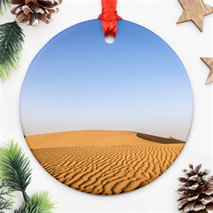 Desert Dunes With Blue Sky Round Ornament (two Sides) by Ucco