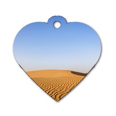 Desert Dunes With Blue Sky Dog Tag Heart (two Sides) by Ucco