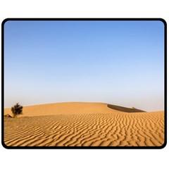 Desert Dunes With Blue Sky Fleece Blanket (medium)  by Ucco