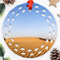 Desert Dunes With Blue Sky Round Filigree Ornament (two Sides)