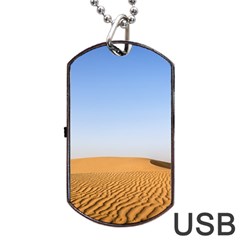 Desert Dunes With Blue Sky Dog Tag Usb Flash (two Sides) by Ucco