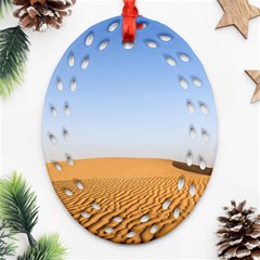 Desert Dunes With Blue Sky Ornament (oval Filigree) by Ucco