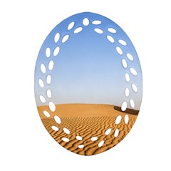 Desert Dunes With Blue Sky Oval Filigree Ornament (two Sides) by Ucco