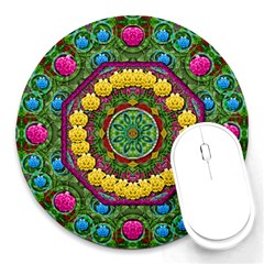 Bohemian Chic In Fantasy Style Round Mousepads by pepitasart