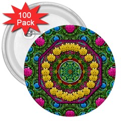 Bohemian Chic In Fantasy Style 3  Buttons (100 Pack)  by pepitasart