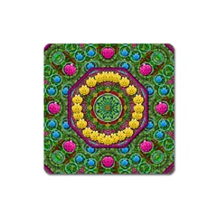 Bohemian Chic In Fantasy Style Square Magnet by pepitasart