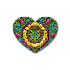 Bohemian Chic In Fantasy Style Heart Coaster (4 Pack)  by pepitasart