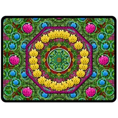 Bohemian Chic In Fantasy Style Fleece Blanket (large)  by pepitasart