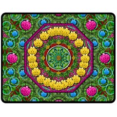 Bohemian Chic In Fantasy Style Double Sided Fleece Blanket (medium)  by pepitasart