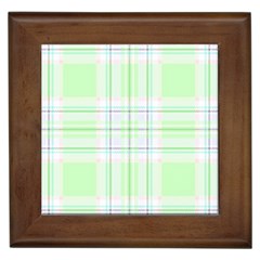 Green Pastel Plaid Framed Tiles