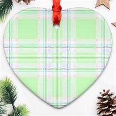 Green Pastel Plaid Ornament (heart) by allthingseveryone