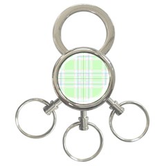 Green Pastel Plaid 3-ring Key Chains by allthingseveryone