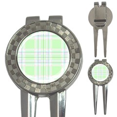 Green Pastel Plaid 3-in-1 Golf Divots by allthingseveryone