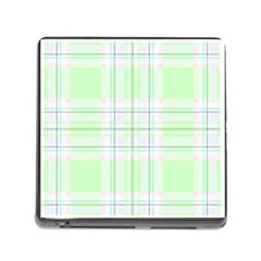 Green Pastel Plaid Memory Card Reader (square) by allthingseveryone