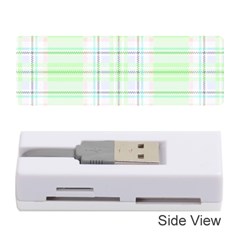 Green Pastel Plaid Memory Card Reader (stick)  by allthingseveryone