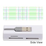 Green Pastel Plaid Memory Card Reader (Stick)  Front