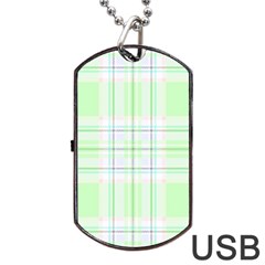 Green Pastel Plaid Dog Tag Usb Flash (one Side) by allthingseveryone