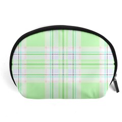 Green Pastel Plaid Accessory Pouches (large)  by allthingseveryone