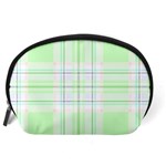 Green Pastel Plaid Accessory Pouches (Large)  Back