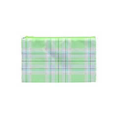 Green Pastel Plaid Cosmetic Bag (xs)