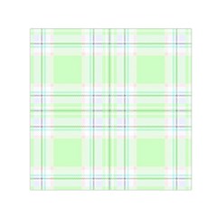 Green Pastel Plaid Small Satin Scarf (square) by allthingseveryone