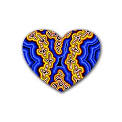 Emu Dreaming Rubber Coaster (heart)  by hogartharts